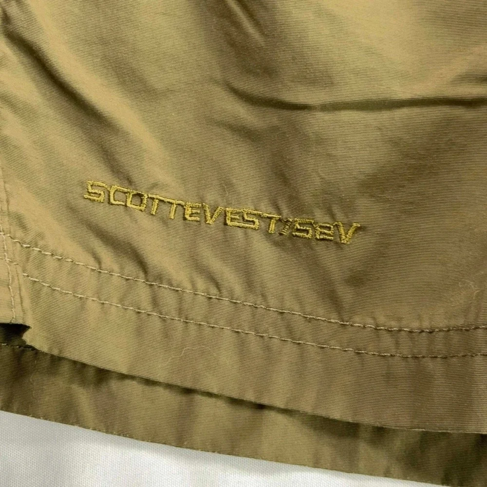 SCOTTeVEST Travel Shorts Olive Green Hiking MultiPocket 7